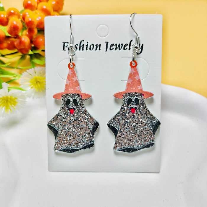 Wholesale Halloween Ghost Style Acrylic Earrings JDC-ES-QiYu002