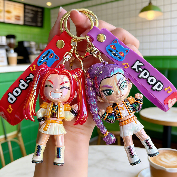Wholesale KPOP Witch Squad Silicone Keychain Trendy Cartoon Bag Charm Gift MOQ≥3