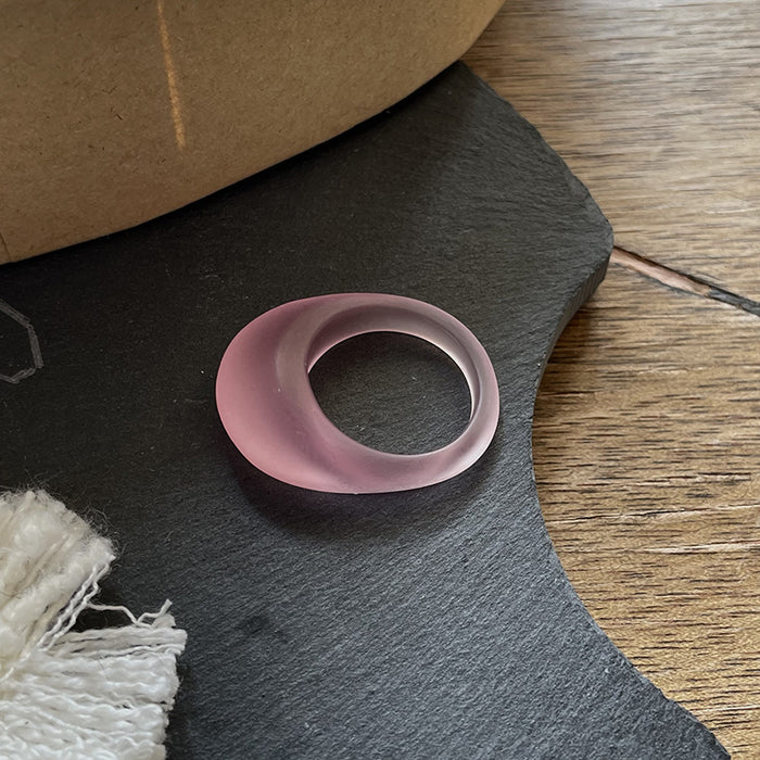 Wholesale Cold style retro open ring with resin layering, niche high-end feeling, simple and versatile index finger ring