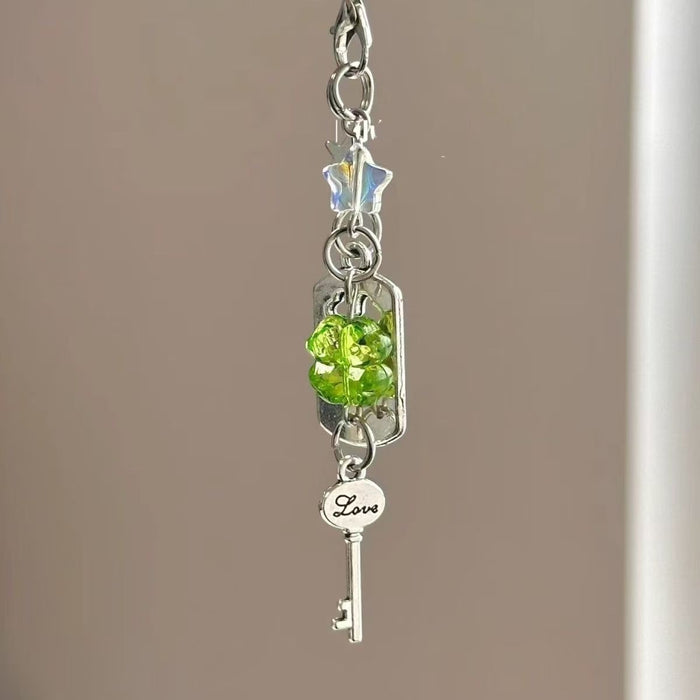 Wholesale Love You Lock Mobile Phone Chain Lanyard Beaded Camera Keychain Bag Pendant