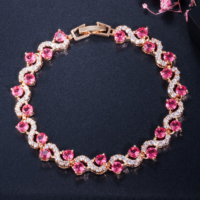 Wholesale Alloy Zirconia Bracelet Available in Various Colors