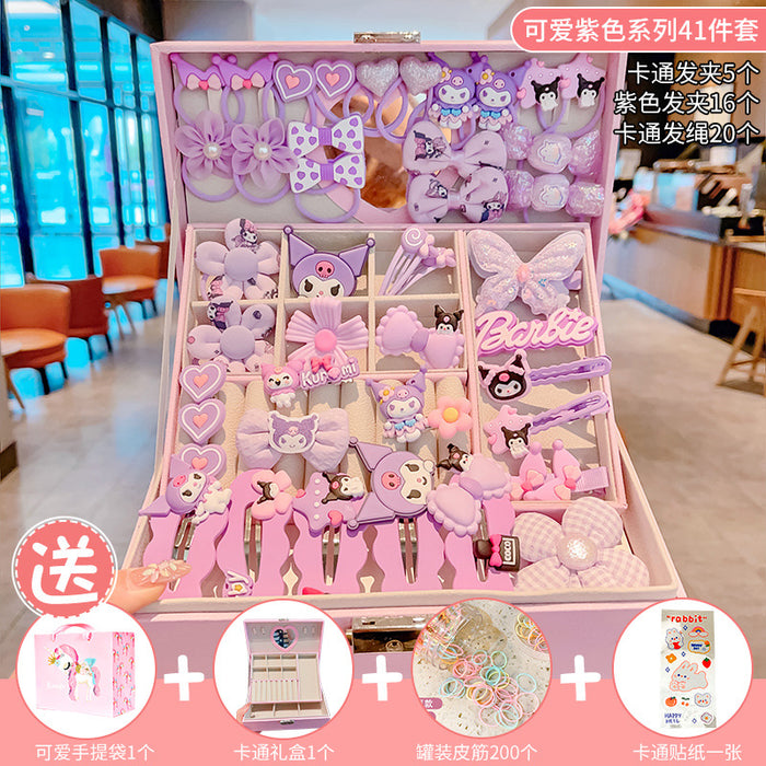 Wholesale Children' s New Headwear Girl Birthday Gift Jewelry Box Princess Girl Hair Accessories Set Gift Box Baby Hair Clip