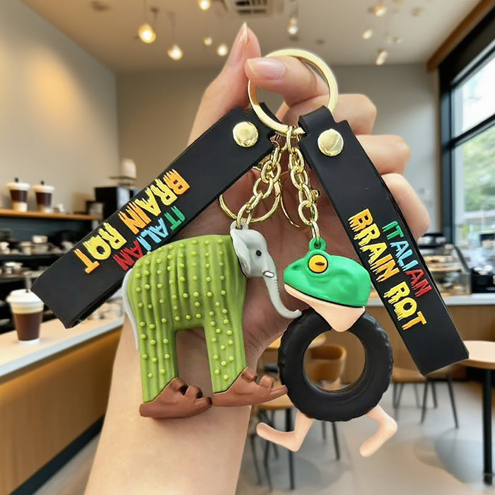 Wholesale 3D Abstract Shark Keychain Prank Bag Packaging Pendant