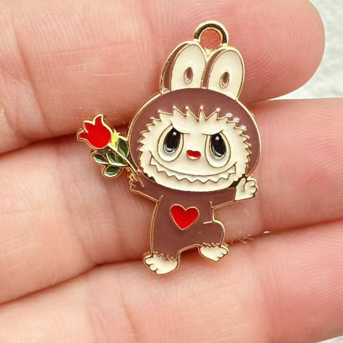 Wholesale 10pcs Anime Cartoon Alloy Oil Drip DIY Earrings,  Keychain,  Necklace Pendant