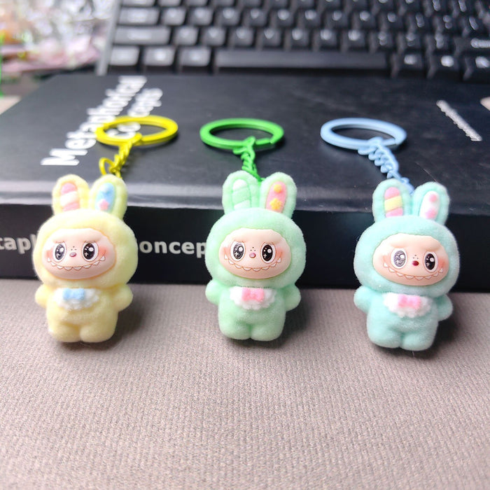 Wholesale Flocked  Keychain Pendant  Cute Doll DIY Accessories Mobile Phone Pendant