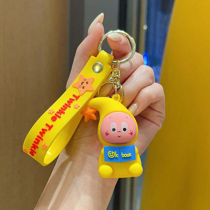 Wholesale Cartoon Star Character 3D PVC Keychain Bag Charm Stylish Student Backpack Pendant Birthday Gift Boutique Resale