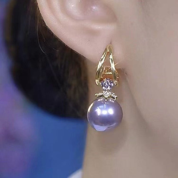 Wholesale Premium Pearl Earrings with Women's Fashion Design and Exquisite Zircon Earrings Buckle