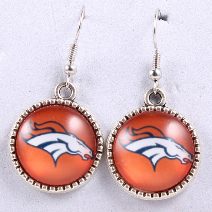 Wholesale Football team earrings jewelry cowboy pirate steel