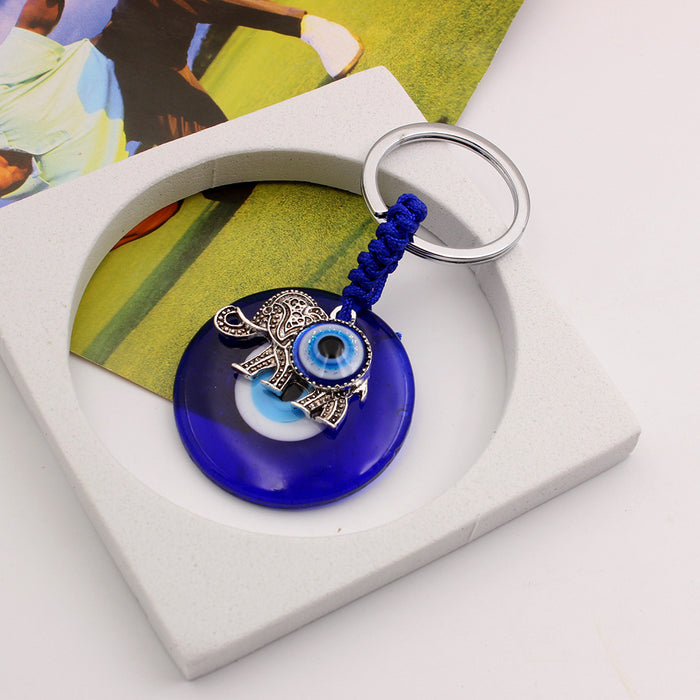 Wholesale Blue Eye Pendant Keychain Pendant with Diamond Set Slant Eyes Devil's Eye