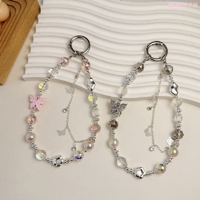 Wholesale Alloy Bow Beads Ins Cyber Celebrity Crystal Beads Case Keychain Pendant