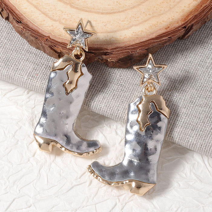 Wholesale Five-star Alloy War Boots Earrings Niche Amazon Women's Style