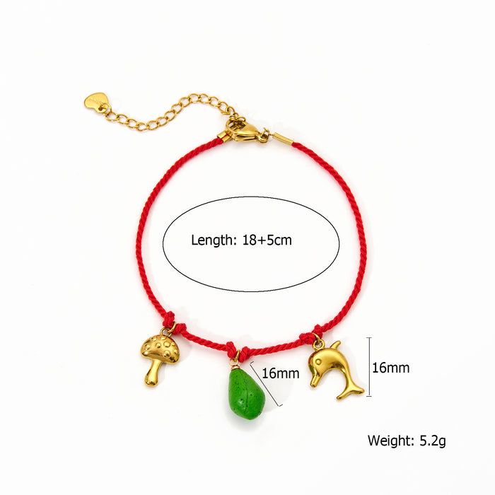 Wholesale Original Design Handmade Fruit Series Personalized Color Rope Bracelet Fashion Baita Weaving Hand Rope