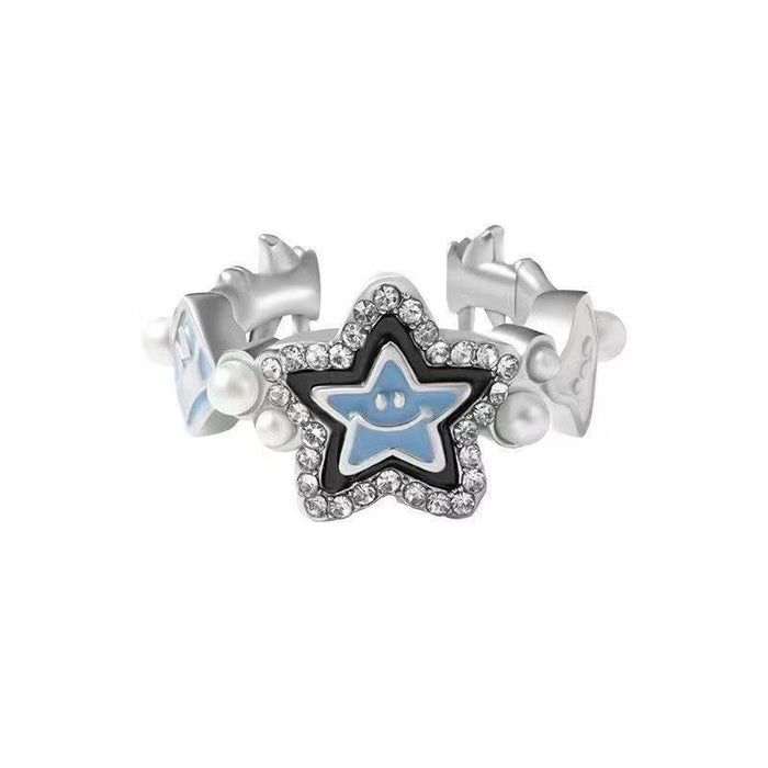 Wholesale Star smiley face ring all-match bracelet ring