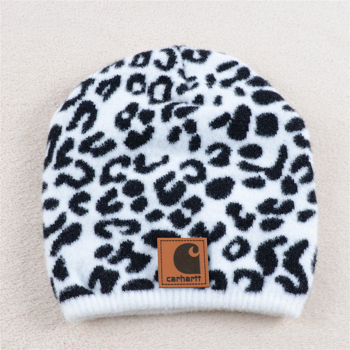 Pillumage en gros Pullover en tricot Crystal Velvet Black and White Leopard Print Imprimé JDC-HT-KUT002