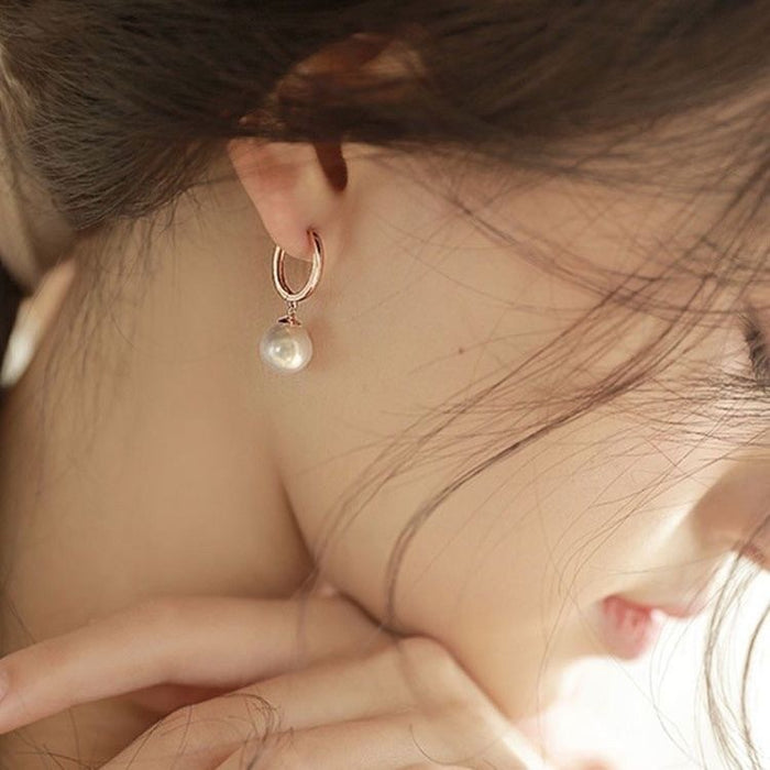 Wholesale Water Drop Pearl Ear Buckle Women's