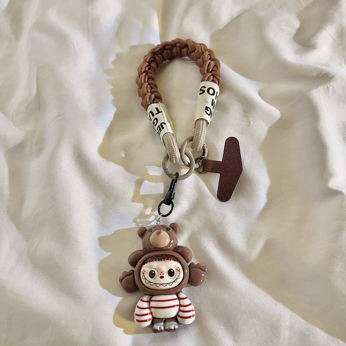 Wholesale Cute cartoon cloth woven nylon lanyard key chain