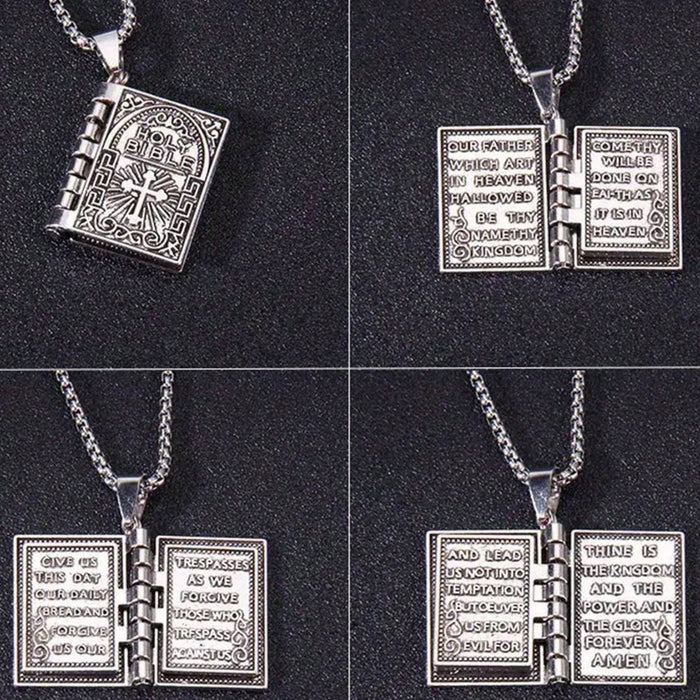 Wholesale New Vintage Pendant, Personalized Fashion Book Necklace, Creative Retro Cross Necklace