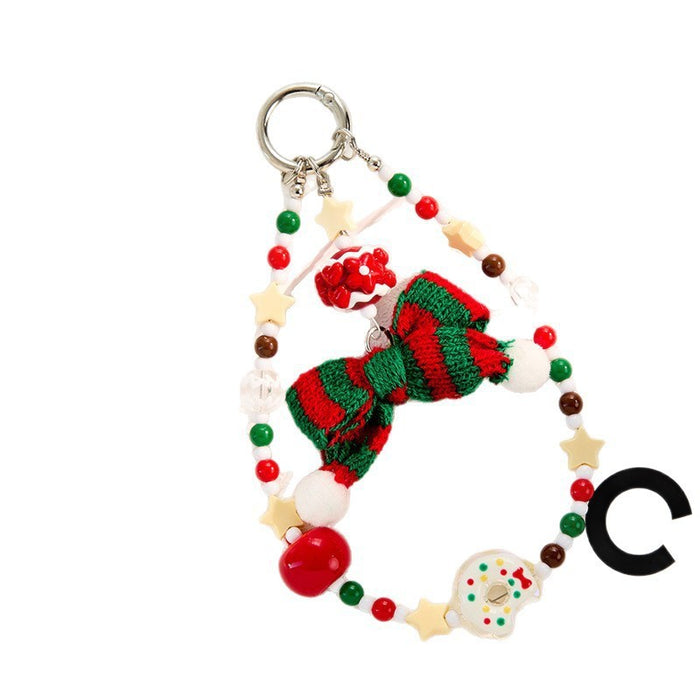 Wholesale Christmas Animal Beaded Keychains Bag Charm Keychain for Party Gift