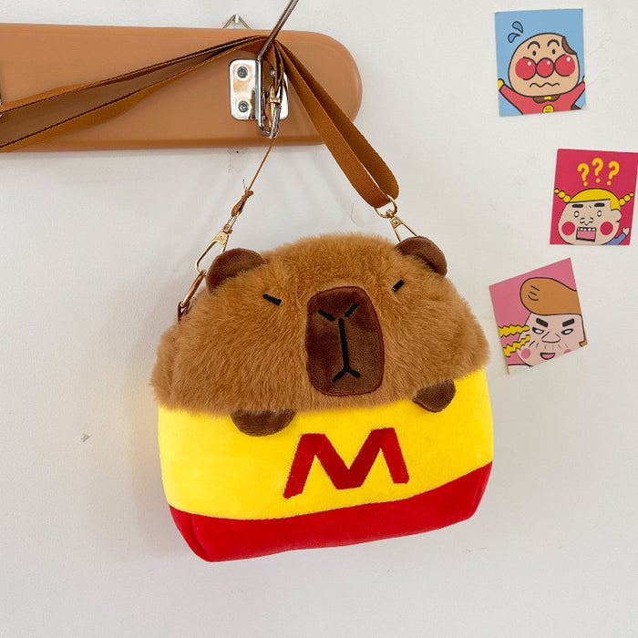 Wholesale Plush Bag Women's Fashion Cute Bear Cartoon Shoulder Crossbody Bag Capibala Capybara Coin Purse