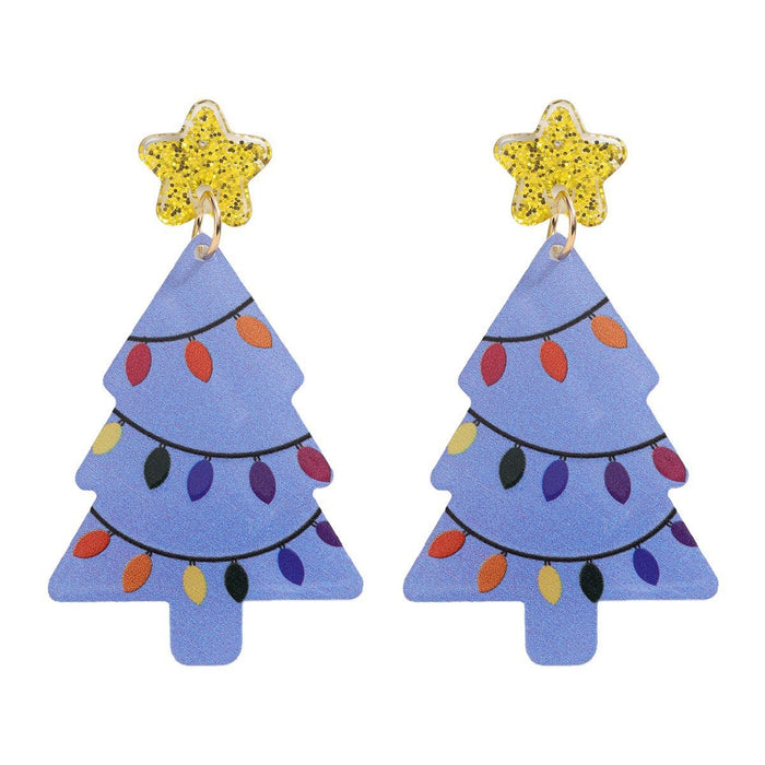 Wholesale  Christmas Tree Holiday Earrings Christmas Star Acrylic Sheet Earrings