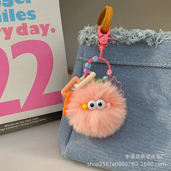 Wholesale Coal ball pendant, car keychain, backpack, cartoon hanging decoration, cute plush toy