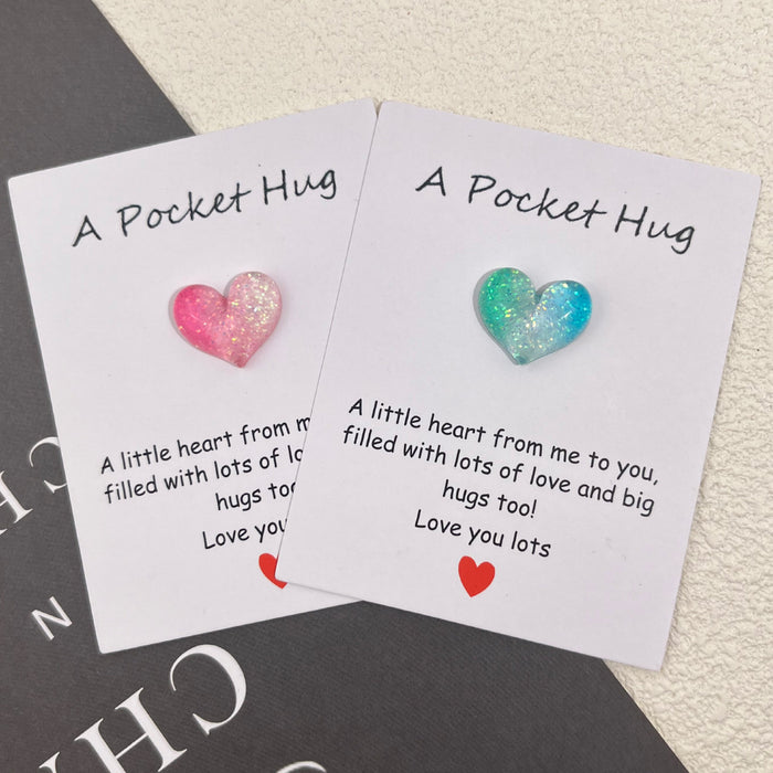 Wholesale gradient heart-shaped resin Decorations greeting card