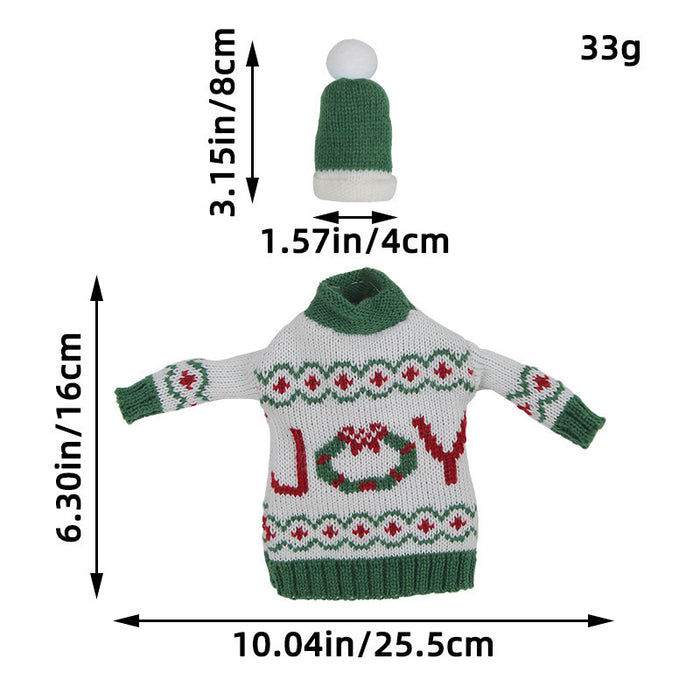 Wholesale Christmas Wine Bottle Cover  Christmas Decorations Snowman Knitted Red Wine Cover Restaurant Decoration
