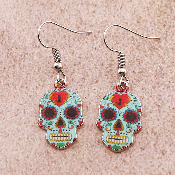 Wholesale Halloween Skull Alloy Earrings JDC-ES-Dagou005