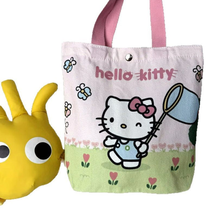 Wholesale Cartoon-Style Large-Capacity Canvas Shoulder Bag with Button Closure