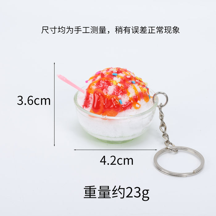 Wholesale Simulated Fruit Shaved Ice Food Pendant In PVC Trendy Bag Charm And Car Key Accessory For Summer MOQ≥5