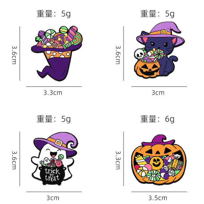 Wholesale  Brooch Badge Schoolbag Decoration Metal Zinc Alloy  Candy Pumpkin Ghost