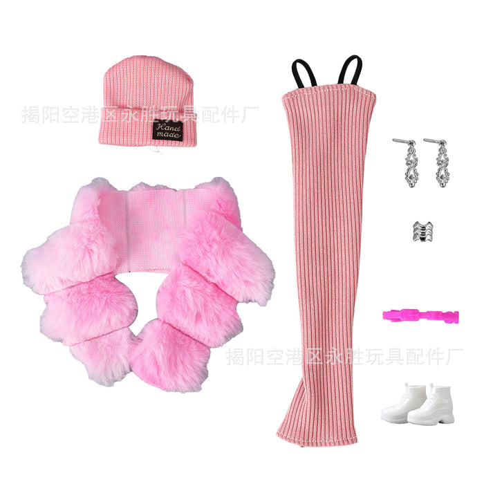 Wholesale double plush long tube skirt doll hat