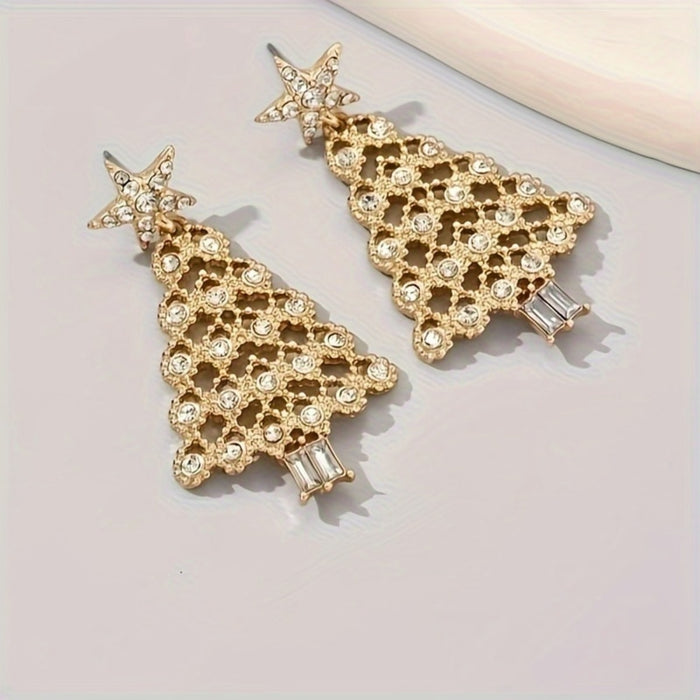 Wholesale  Christmas Tree Earrings with Personalized Light Luxury