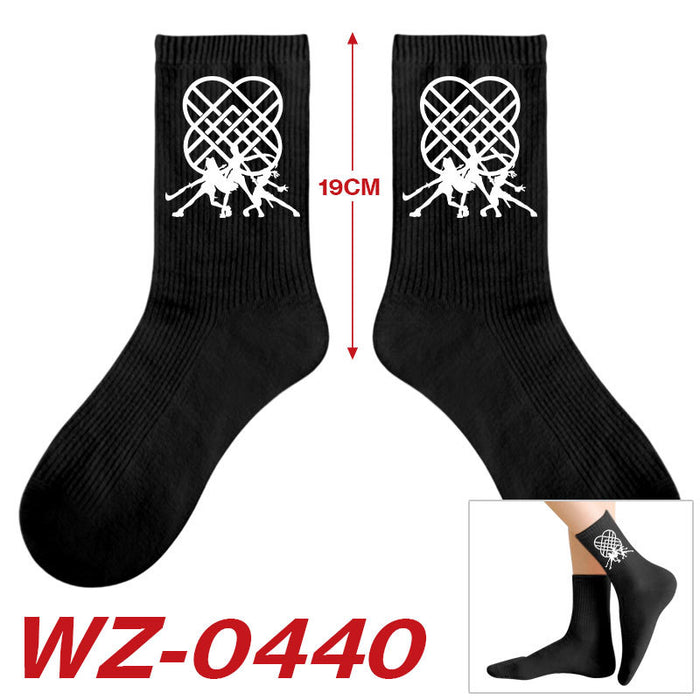 Wholesale Kpop Cute cartoon-themed printed colorful mid-calf socks