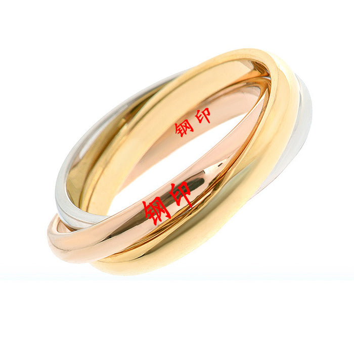 Wholesale Three-color three-ring ring, glossy index finger ring, exquisite hand jewelry