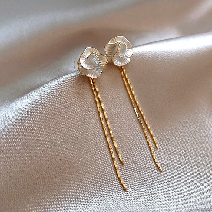 Wholesale Camellia Earrings Women's Flower Ear Jewelry