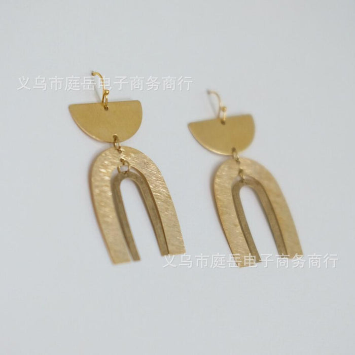 Wholesale Minimalist style gold arched earrings