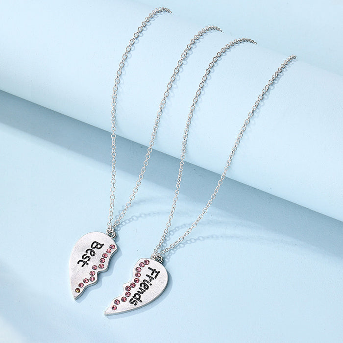 Wholesale Jewelry Fashion English Letter Pendant Versatile Love Couple Double layered Stacked Necklace