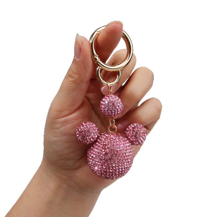 Wholesale Rhinestone Keychain Cute Cartoon Car Bag Charm Decorative Accessory MOQ≥2