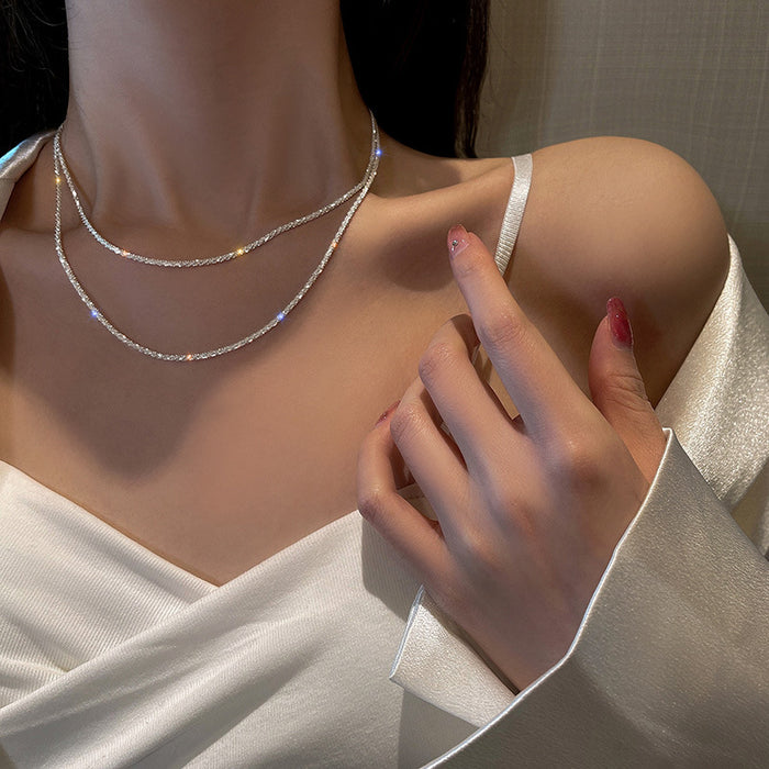 Wholesale Sparkling Star Necklace Women's Clavicle Chain Necklace  Plain Chain Stackable Design