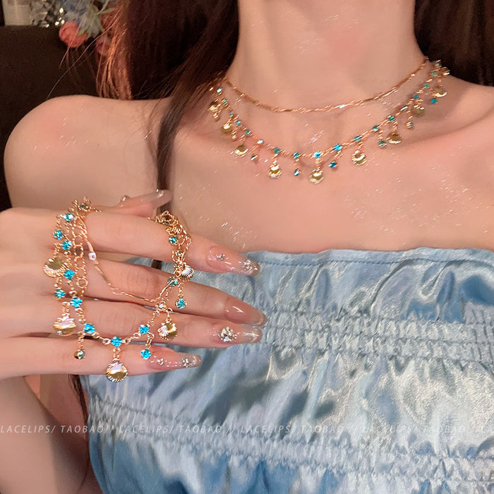 Wholesale Tassel Necklace Women's Light Luxury Niche Clavicle Chain Neck Accessories