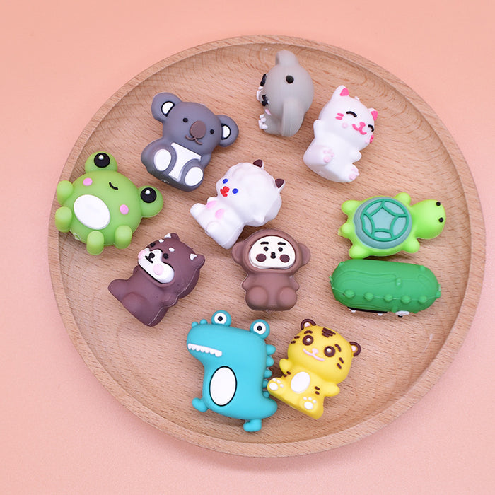 Wholesale  Animal Soft Glue Beads DIY Beaded Pen Cute Focus Bead Bracelet Fashion Jewelry Glue Beads