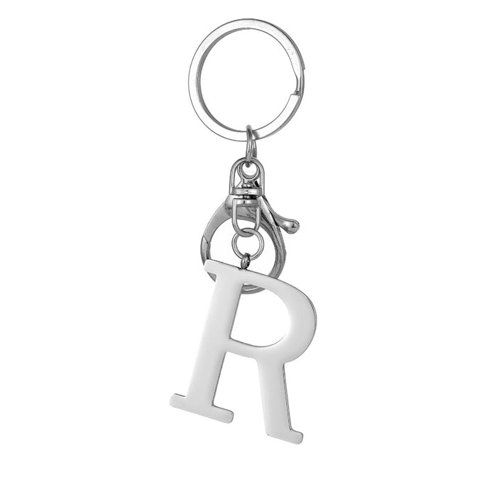Wholesale Stainless Steel  Letter Key Chain Titanium Steel Keychain Initial Letter Modern Simple Backpack Pendant