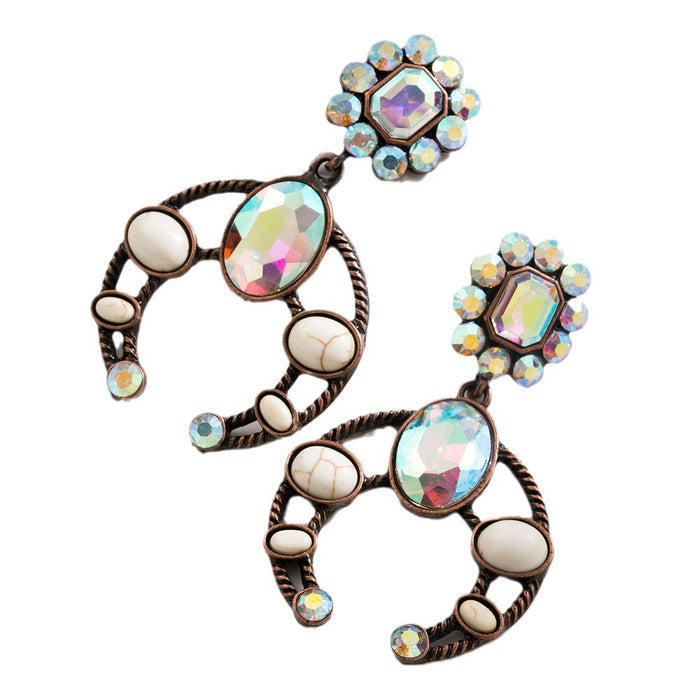 Wholesale Geometric teardrop-shaped turquoise earrings