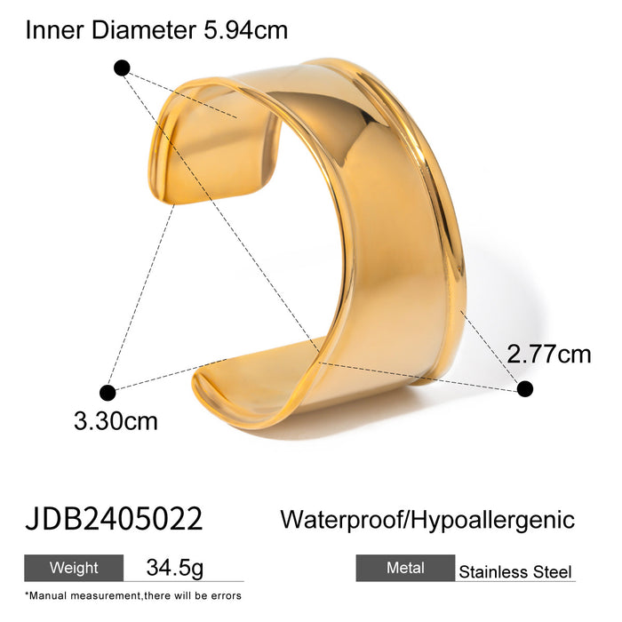 Wholesale Stainless steel exaggerated gold bracelet with high-end feel, open bracelet made of titanium steel, and hand jewelry