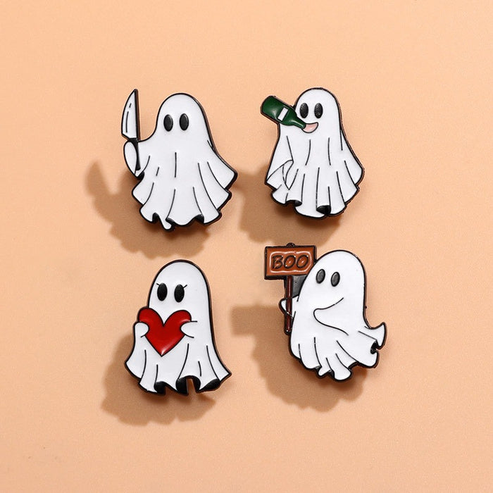 Wholesale Cartoon Cute Badge Backpack Buckle  Ghost Brooch Alloy Clothes Decoration Accessories