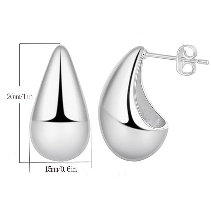 Wholesale Advanced design, natural water droplet shaped earrings, simple temperament, titanium steel, fashionable and versatile earrings