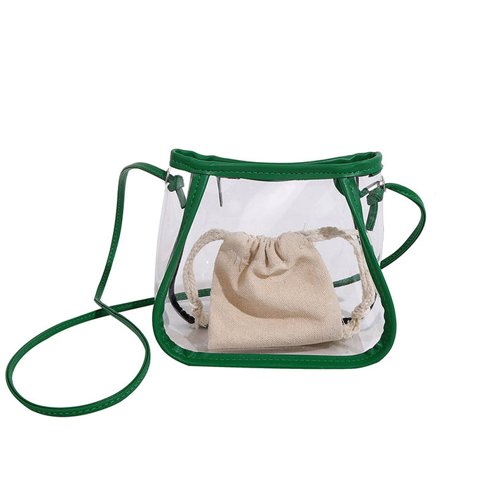 Wholesale Street Trend Transparent Bucket Bag PU Small Handbag for Women Fashion Accessory