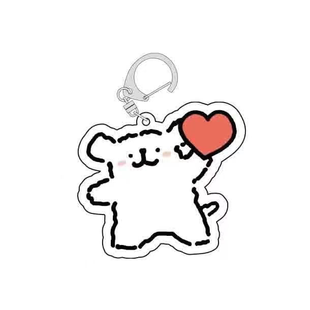 Wholesale Cartoon line puppy keychain acrylic pendant cute