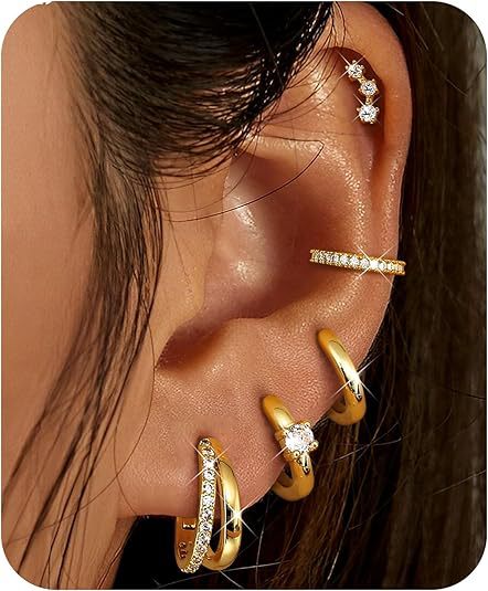 Wholesale Fashionable and classic earrings with 3 diamond studded earrings, paired with a stylish earring set